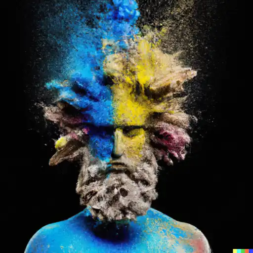 DALL·E 2022 10 25 17.02.07   picture of colorful mud explosions and paint splashes and splitters as portrait of the _Bust of zeus_ gigapixel low_res scale 6_00x